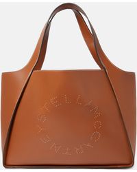 Stella McCartney - Logo Studded Grainy Alter Mat Tote Bag - Lyst