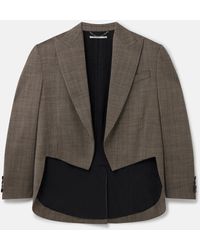 Stella McCartney - Cropped Checked Wool Blazer - Lyst