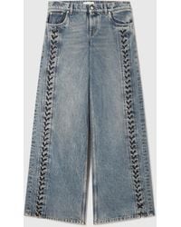 Stella McCartney - Wide-Leg Lace-Up Denim Jeans - Lyst