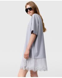 Stella McCartney - Lace-Insert Graphic T-Shirt Dress - Lyst