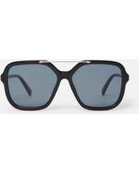 Stella McCartney - Logo-engraved Rectangular Sunglasses - Lyst