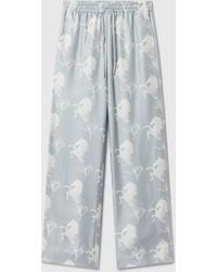 Stella McCartney - Horse Print Silk Wide-leg Pants - Lyst