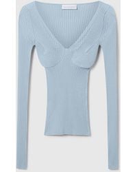 Stella McCartney - Textured V-neck Knit Top - Lyst