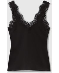 Stella McCartney - Lace-trimmed Satin Top - Lyst