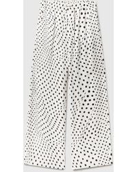Stella McCartney - Polka Dot Satin Wide-leg Pants - Lyst