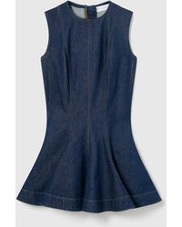 Stella McCartney - Peplum Denim Mini Dress - Lyst
