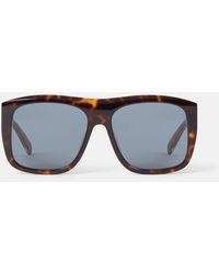 Stella McCartney - Logo-engraved Rectangular Sunglasses - Lyst