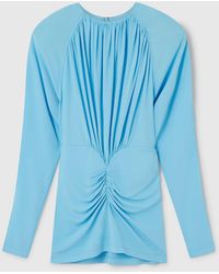 Stella McCartney - Pleated Jersey Long-sleeve Midi Dress - Lyst