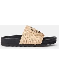 Stella McCartney - Elyse Raffia Logo Sandals - Lyst