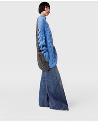 Stella McCartney - Two-tone Cable Knit Oversized Jumper - Lyst