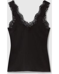 Stella McCartney - Lace-trimmed Satin Top - Lyst