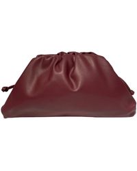 Womens Bags Clutches and evening bags Red Steven Dann Large Woven Leather Pouch Clutch in Burgundy 
