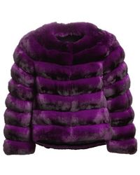 Womens Clothing Coats Fur coats Blue Steven Dann Chinchilla & Sheared Mink Fur Coat in Midnight Blue 