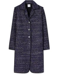 St. John - Lurex Bouclette Tweed Long Jacket - Lyst