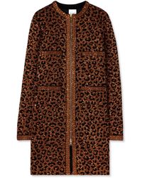 St. John - Leopard Sequin Knit Long Jacket - Lyst