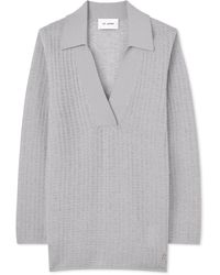 St. John - Plaid Knit Collared Sweater - Lyst