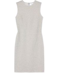 St. John - Silver Tweed Sleeveless Dress - Lyst