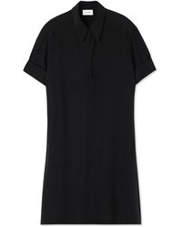 St. John - Silk Crepe De Chine Keyhole Shirt Dress - Lyst
