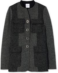 St. John - Micro Pattern Tweed Patched Jacket - Lyst