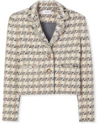 St. John - Maxi Houndstooth Tweed Jacket - Lyst