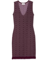 St. John - Bi-tonal Knit V-neck Dress - Lyst