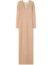 St. John - Sequin Stretch Twill Knit V-neck Gown - Lyst