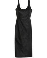 St. John - Nappa Leather Midi Dress - Lyst