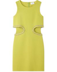 St. John - Stretch Viscose Cut-out Top Frame Dress - Lyst