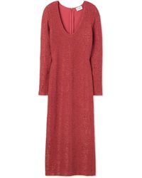 St. John - Sequin Knit V-neck Dress - Lyst