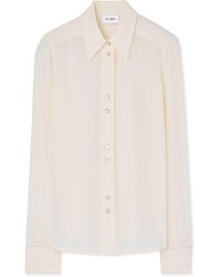 St. John - Silk Crepe De Chine Blouse - Lyst