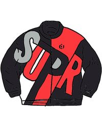 supreme big letter track jacket dark orange