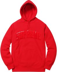 supreme chenille arc logo hooded sweatshirt