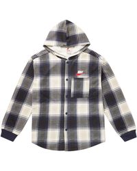 supreme nike plaid hooded sweatshirt