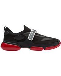 prada sneakers black and red