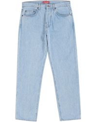 supreme washed regular jeans floral