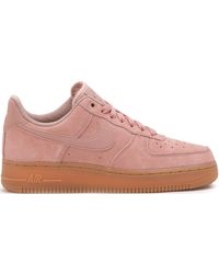 nike mauve air force 1 trainers with gum sole