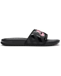 nike benassi pink slides