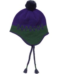 supreme split logo earflap beanie