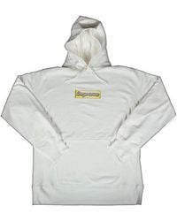 supreme bling box logo hoodie white