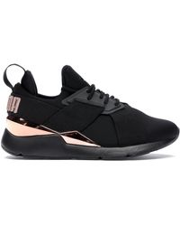 black and rose gold tennis shoes