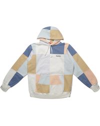 supreme patchwork hoodie navy