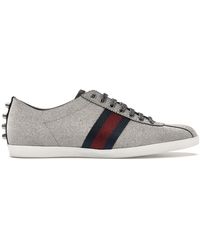 gucci men's bambi web metallic sneakers