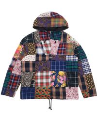 supreme patchwork hoodie navy