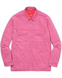 supreme roses corduroy shirt
