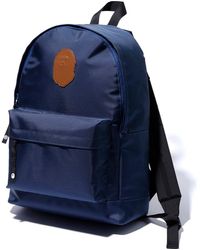 bape happy new year ape head patch backpack grey