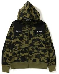 bape patched shark full zip hoodie