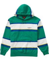 supreme striped rib hooded sweatshirt