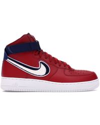 air force 1 red blue swoosh