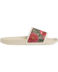 gucci floral slide sandals