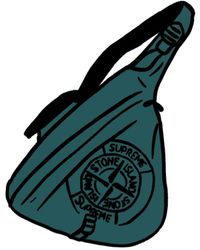 supreme logo print shoulder bag